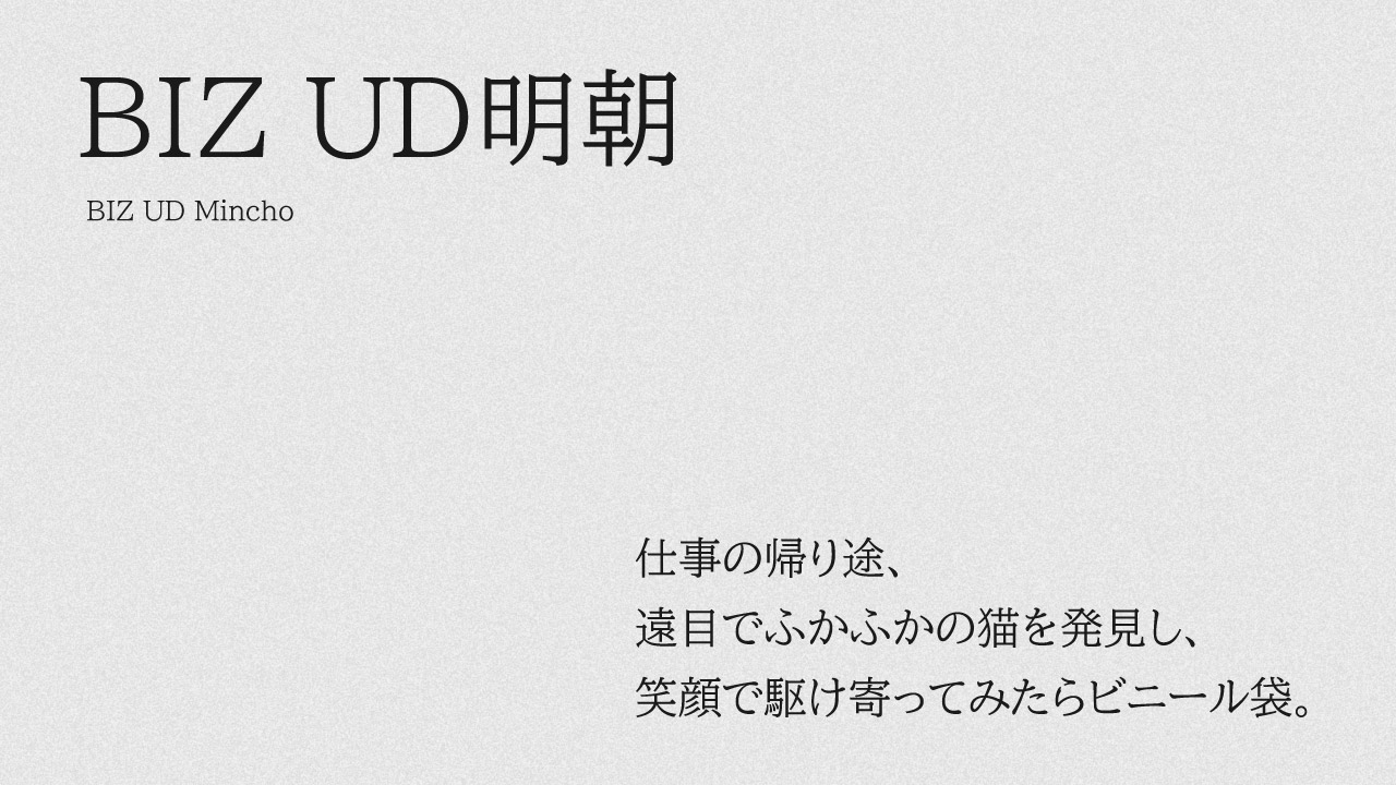 BIZ UD明朝
